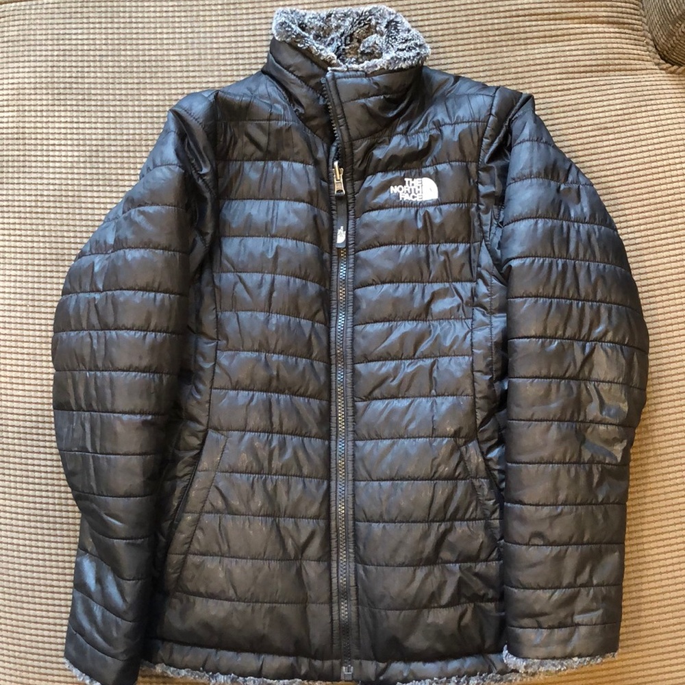 The Northface black reversible girls L